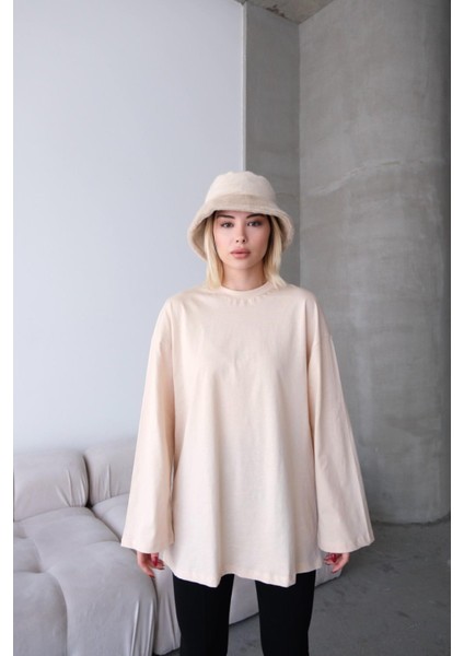 Geniş Kol Oversize 2'li Paket T-Shirt 964 Gri/bej fırsatları