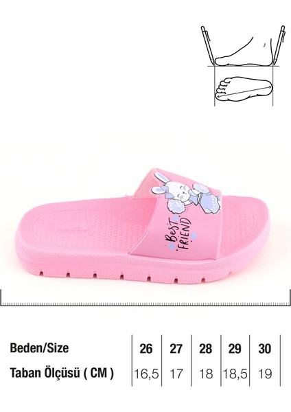 Kız Çocuk Yazlık Best Friend Bunny Pu Rahat Taban Ev Banyo Havuz Plaj Terlik fiyatları