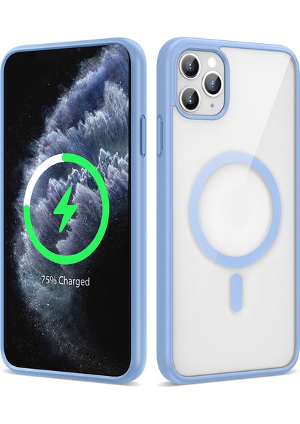 Apple iPhone 11 Pro Max Kılıf Sararmaz Magsafe Şeffaf Kapak Ege