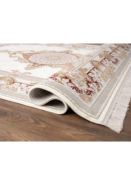 Flora FR002A Beyaz Kırmızı Koridor Halısı Mutfak Halısı Salon Halısı indirimleri