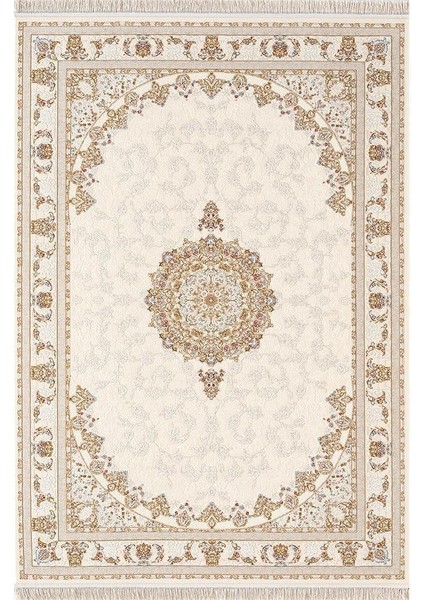 Flora FR005A Beyaz Gold Koridor Halısı Mutfak Halısı Salon Halısı