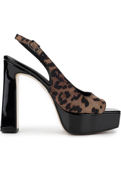 Kadın Vegan Leopar Topuklu Ayakkabı 891 297 Bn Ayk Y25 Leopar Saten