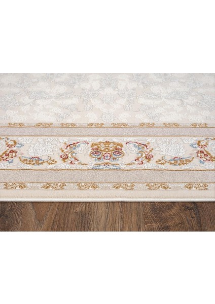 Flora FR005A Beyaz Gold Koridor Halısı Mutfak Halısı Salon Halısı