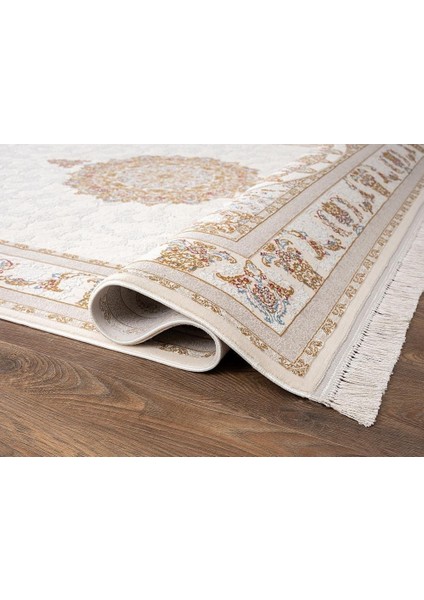 Flora FR005A Beyaz Gold Koridor Halısı Mutfak Halısı Salon Halısı
