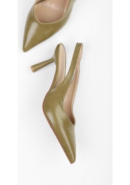 Kadın Alora Yağ Yeşili Cilt Stiletto fiyatları