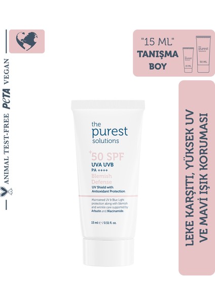 Cilt Tonu Dengeleyici ve Leke Karşıtı Blemish Defense Renkli Güneş Koruyucu Krem Spf 50, 15 ml