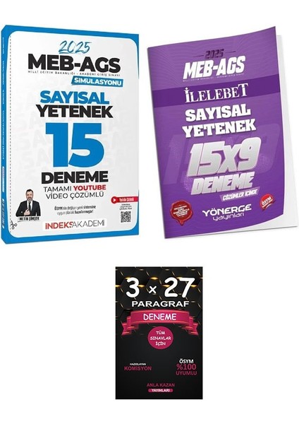 Indeks + Yönerge 2025 Meb-Ags Simülasyonu Sayısal Yetenek 15+9 Deneme 2 Li Set+Anlakazan