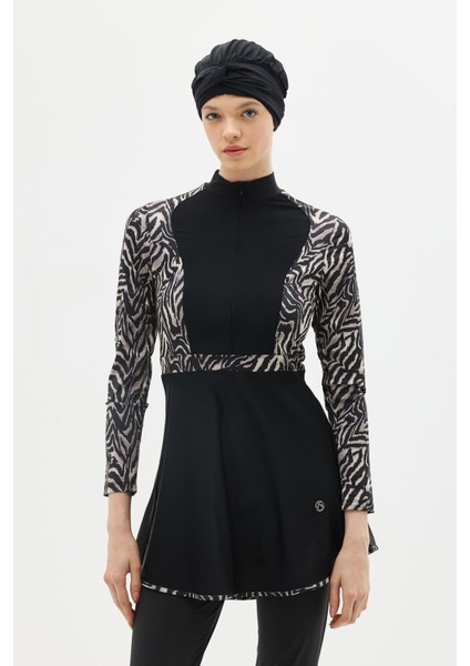 Tam Kapalı 4 Lü Tesettür Mayo C14013 Zebra modelleri