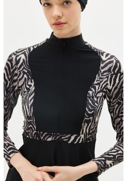 Tam Kapalı 4 Lü Tesettür Mayo C14013 Zebra fırsatları