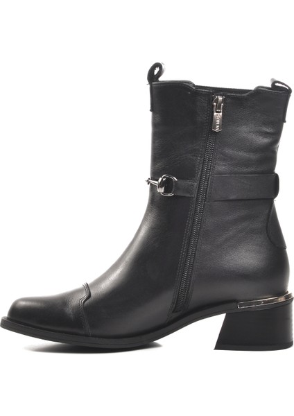 Venüs Siyah Hakiki Deri Kadın Topuklu Bot fiyatları