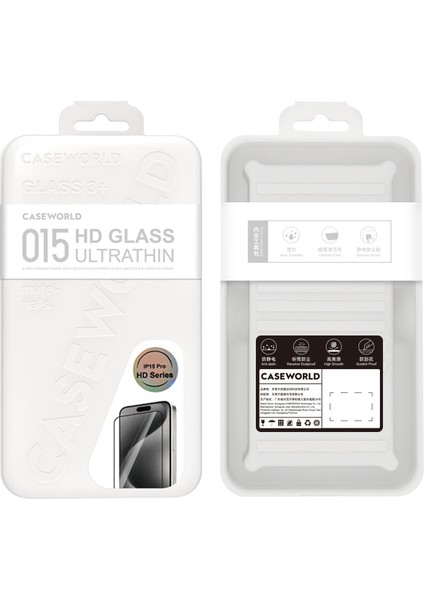 iPhone 15 Caseworld Ultra-Thin Serisi 0.15MM Hd Cam Ekran Koruyucu Şeffaf