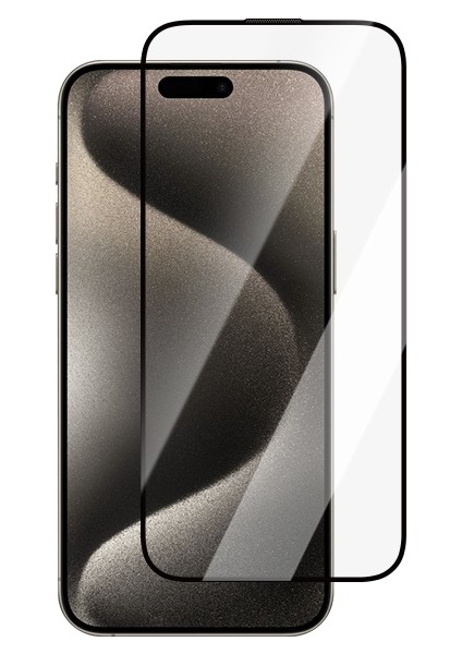 Apple iPhone 15 Pro Max Caseworld Hd Serisi 0.33MM Temperli Cam Ekran Koruyucu Şeffaf