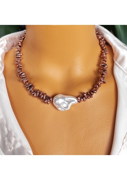 Lav Taşı Ve Yapay Barok İnci Kolye – Doğal Enerji, Şık Tasarım, Negatif Enerji Temizleyici Aksesuar