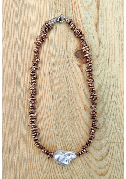 Lav Taşı Ve Yapay Barok İnci Kolye – Doğal Enerji, Şık Tasarım, Negatif Enerji Temizleyici Aksesuar fiyatları