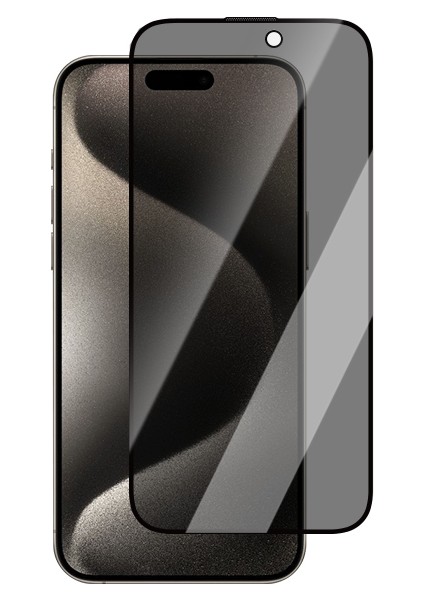 Apple iPhone 14 Pro Max Caseworld Hd Serisi 0.33MM Privacy Temperli Cam Ekran Koruyucu Siyah