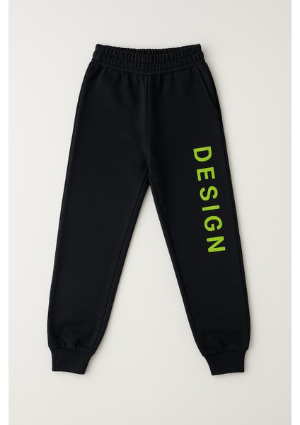 Erkek Çocuk Kapüşonlu Baskılı Eşofman Takımı 6-14 Yaş | Rahat Kalıp Yazılı Tasarım Sweatshirt Jogger fırsatları