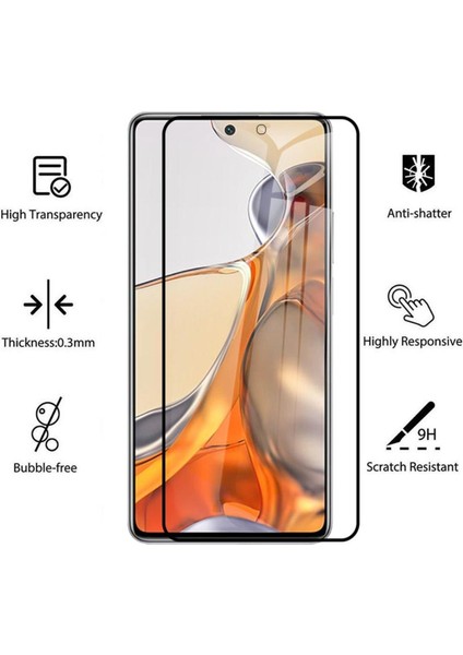 Xiaomi Mi 11 T Pro Ekran Koruyucu Uyumlu Tam Uyumlu Temperli Cam Kırılmaz Cam