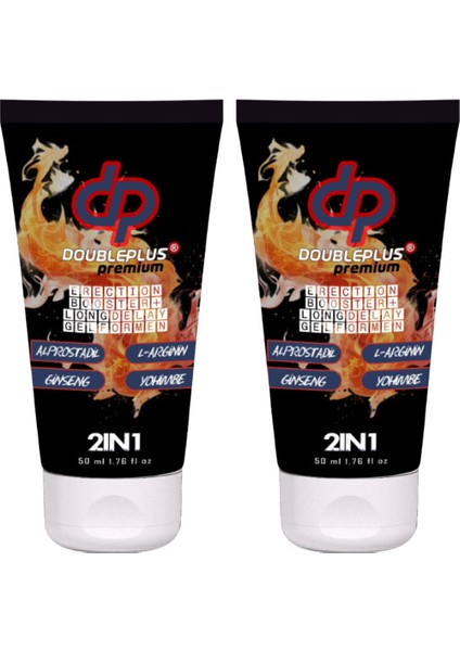Plus Premium 2 Adet Erkeğin Gücünün Tutkusunun Yeni Boyutunun Simgesi 50 ml Jel