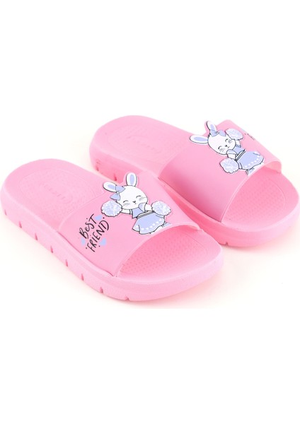 Kız Çocuk Yazlık Best Friend Bunny Pu Rahat Taban Ev Banyo Havuz Plaj Terlik