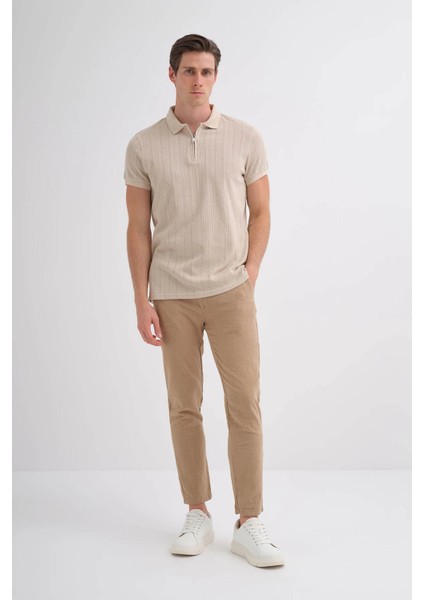 Polo Yaka Bej Erkek T-Shirt 4122