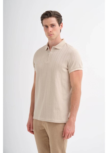 Polo Yaka Bej Erkek T-Shirt 4122 fiyatları