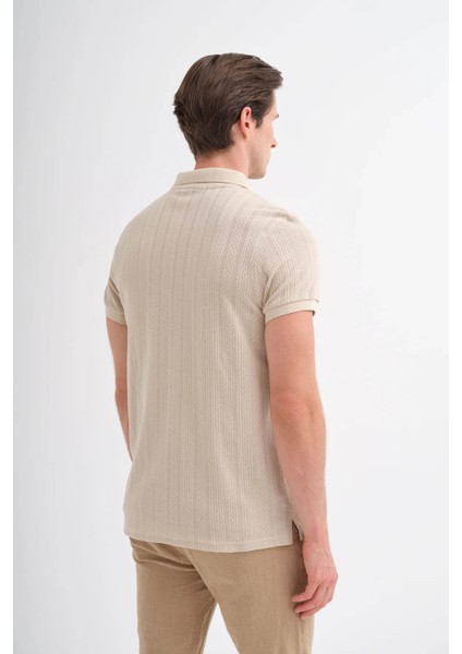 Polo Yaka Bej Erkek T-Shirt 4122 modelleri