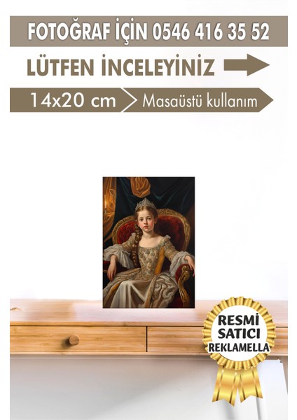NO:112 Kişiye Özel Tasarım Erkek Çocuk Tablosu Hediyelik Kraliyet Kıyafetli Portresi