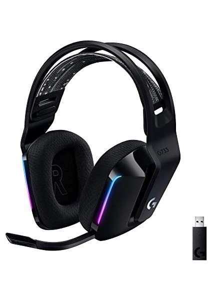 G G733 Lıghtspeed Kablosuz Kulak Üstü Oyuncu Kulaklığı, Lıghtsync Rgb, Blue Voice Mikrofon, Askılı Kafa Bandı, Pro-G Ses Sürücüleri, 29 Saat Pil Ömrü, Siyah