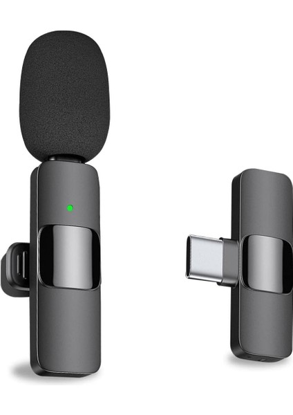 Android Bilgisayar Için Profesyonel Kablosuz Yaka Yaka Mikrofonu - Kablosuz Yönlü Kondenser Kayıt Mikrofonu USB C Arayüzü ile Röportaj Video Podcast Vlog Youtube