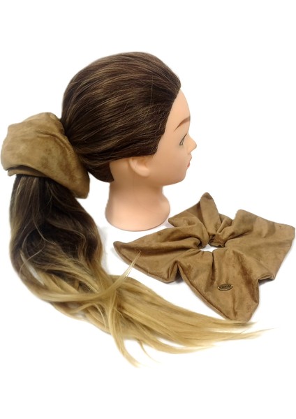 Ince Süet Kumaş Büyük Boy Scrunchie – Yumuşak Doku Saç Tokası