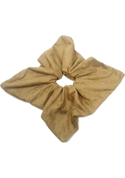 Ince Süet Kumaş Büyük Boy Scrunchie – Yumuşak Doku Saç Tokası