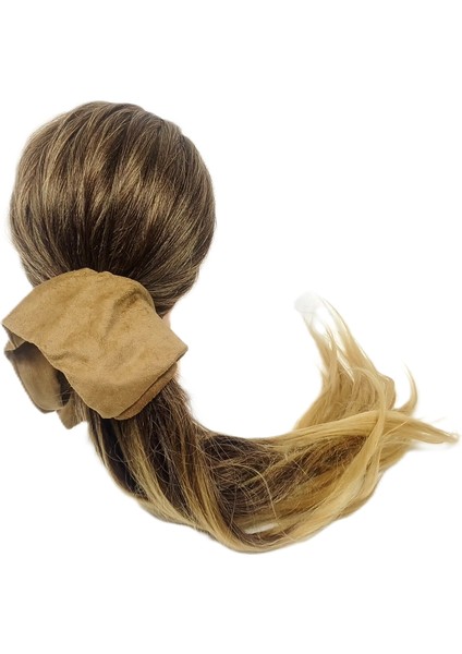Ince Süet Kumaş Büyük Boy Scrunchie – Yumuşak Doku Saç Tokası