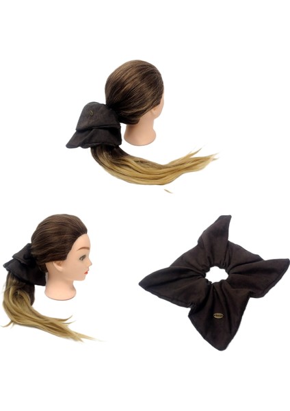 Ince Süet Kumaş Büyük Boy Scrunchie – Yumuşak Doku Saç Tokası