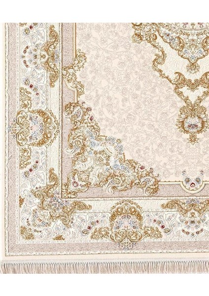 Flora FR001A Beyaz Gold Koridor Halısı Mutfak Halısı Salon Halısı modelleri