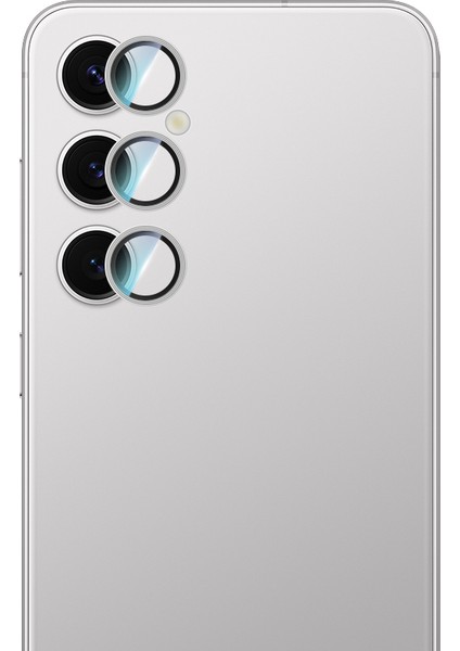 Samsung Galaxy S24 Plus Caseworld Alloy Serisi Oleofobik Anti Reflective Kamera Lens Koruyucu Gümüş