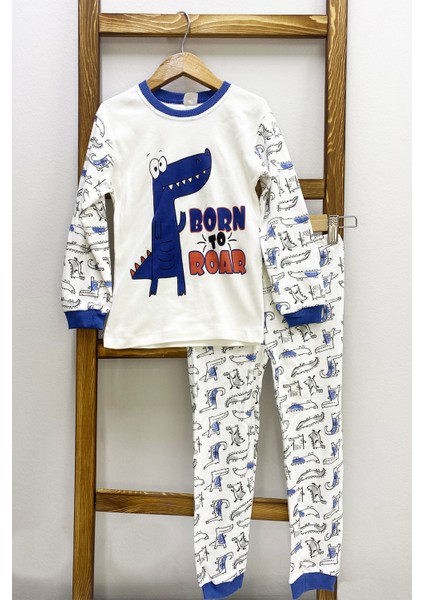 Erkek Çocuk Pijama Takımı Dinozor Baskılı Bisiklet Yaka C65 fiyatları