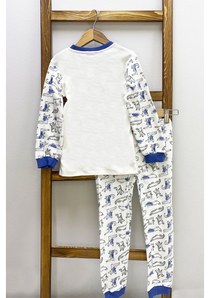 Erkek Çocuk Pijama Takımı Dinozor Baskılı Bisiklet Yaka C65 modelleri