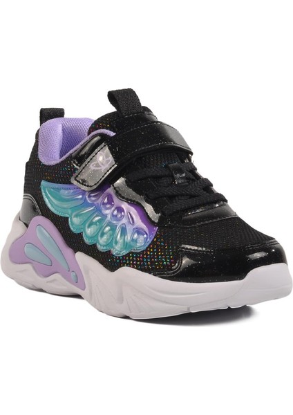 1878 F Siyah-Lila Çocuk Spor Ayakkabı