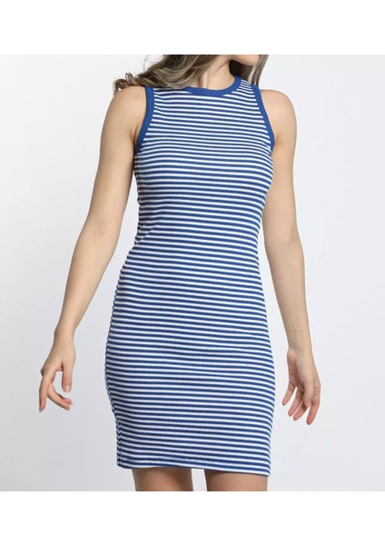 Fitilli Midi Halter Yaka Askılı Elbise