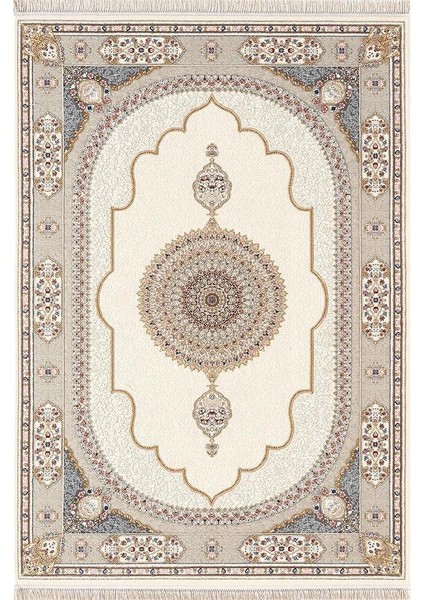 Flora FR004A Beyaz Mavi Koridor Halısı Mutfak Halısı Salon Halısı