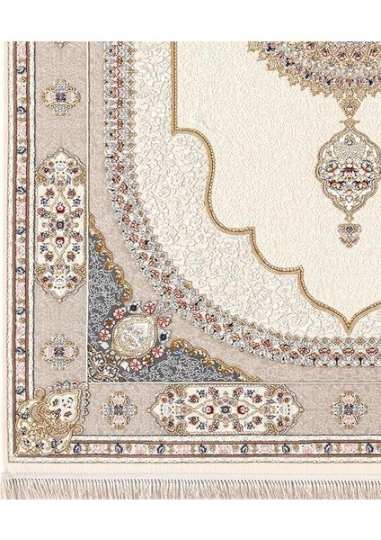 Flora FR004A Beyaz Mavi Koridor Halısı Mutfak Halısı Salon Halısı