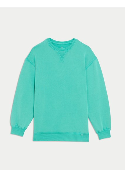 Saf Pamuklu Lounge Sweatshirt indirimleri