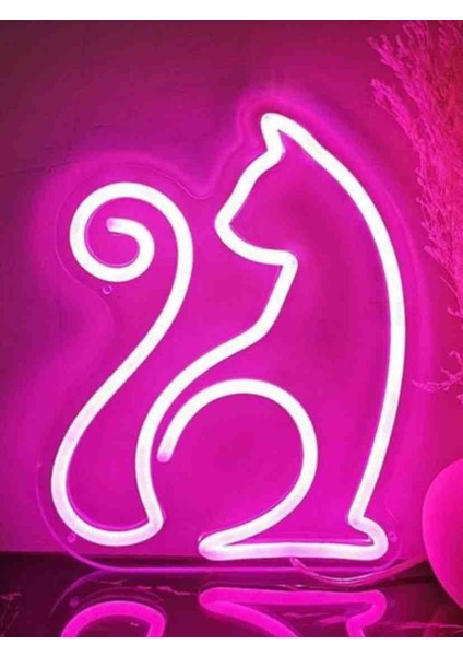 Neon LED Işıklı Kedi