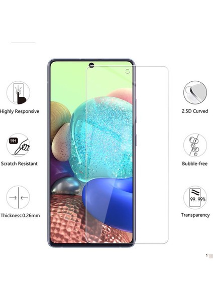 Samsung Galaxy A71 Ekran Koruyucu Cam Tam Uyumlu Temperli Cam Kırılmaz Cam