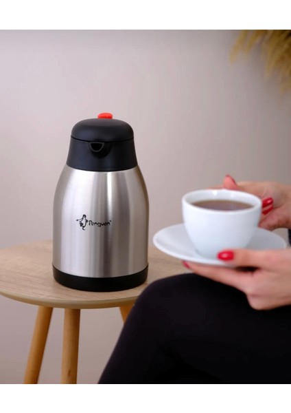 2 Litre Çift Kat Çelik Çay Termosu