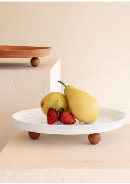 Limoges Ahşap Ayaklı Tabak Terracota 27X23X7 cm indirimleri