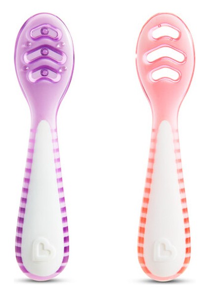 Gentle Dip İlk Bebek Kaşığı | 2’li Set | 4 Ay+ | Aşamalı Beslenme | BPA İçermez | Unisex |Pembe/Mor