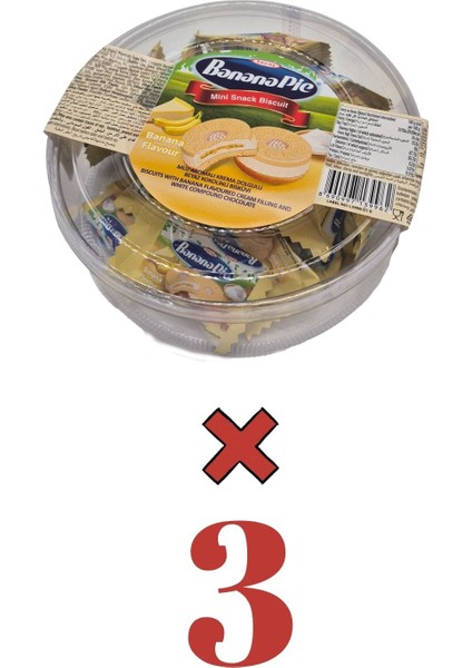 Banana Pie Muz Aromalı Krema Dolgulu Bisküvi 200 gr x 3 Ade