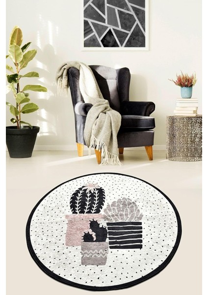 Home Three Cactus Djt Kaymaz Taban Dekoratif Halı, 120 x 180