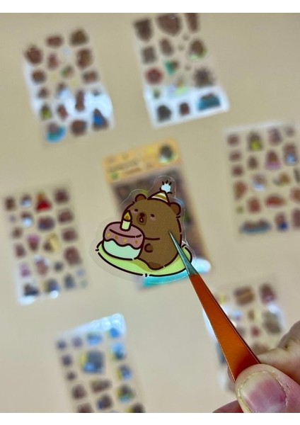 Recruıting Wealth 6 Yaprak 112 Adet Capybara Sticker Set/su Geçirmez/etiket/kapibara/bullet Journal